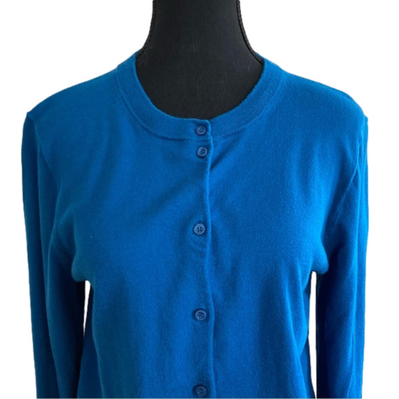 J. Crew blue button down cotton the Caryn Cardigan. Size L - Picture 4 of 6